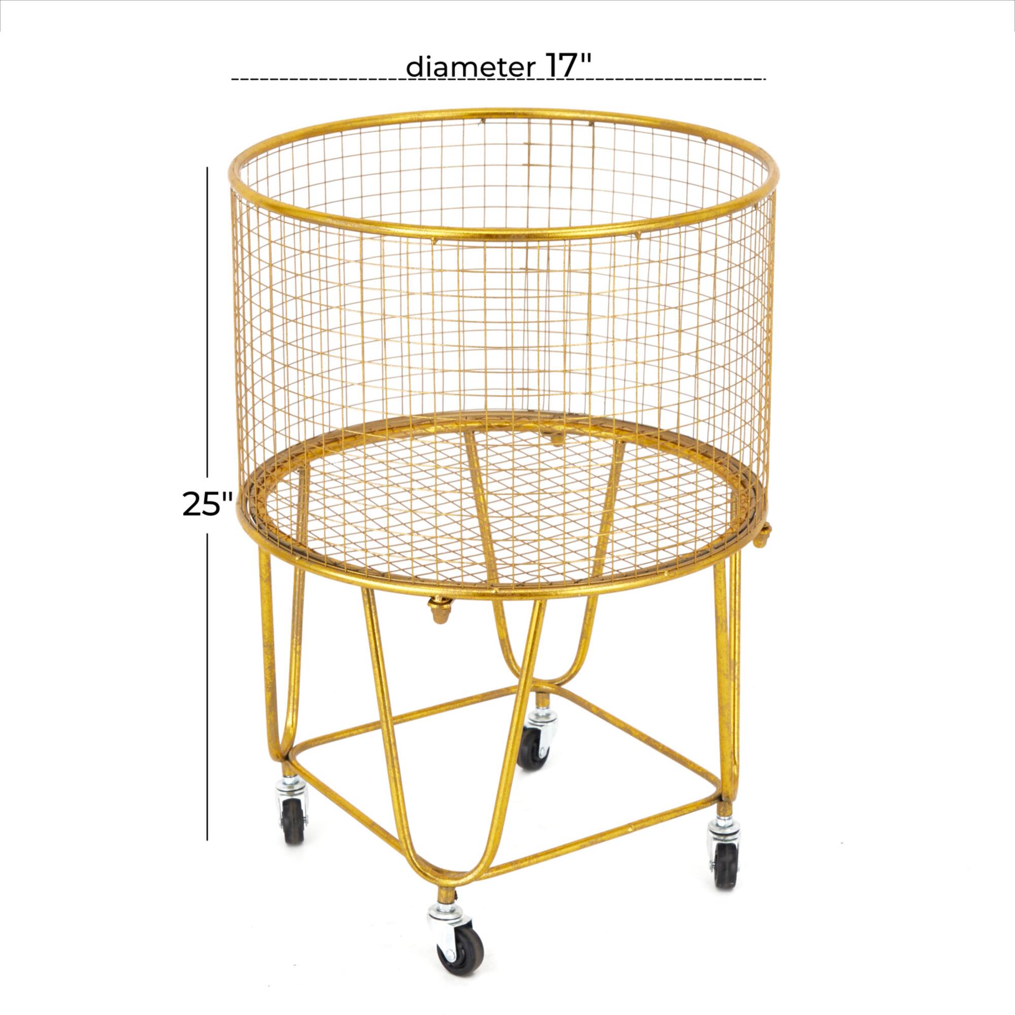 24" Gold Iron Glam Storage Cart